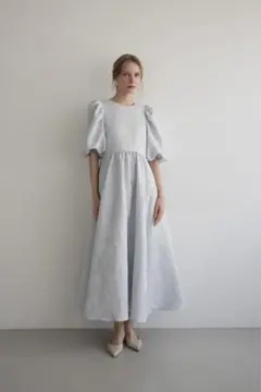acka airy check puff one-piece ワンピース - メルカリ