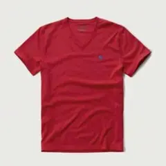 【正規品】アバクロ A&F VネックTシャツ レッド S