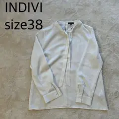 【美品】INDIVI ストライプ 長袖シャツ size38