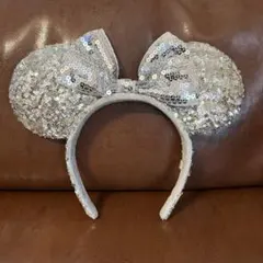 ディズニー カチューシャ ミニー シルバー スパンコール
