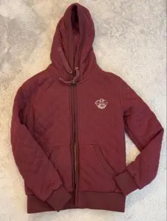 【DIESEL JEANS】キルティング ジップパーカー ワインレッド S