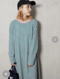 FREAK'S STORE フレアマキシ ロングスリーブ ワンピース ボーダー