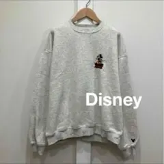 Disney ディズニー ミッキーマウス プルート 刺繍 スウェット 裏起毛