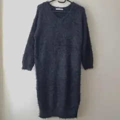 イーハイフンワールドギャラリー ニットワンピース 長袖 黒