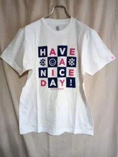 (7533)　clap 半袖Tシャツ ホワイト ロゴプリント　Mのサムネイル