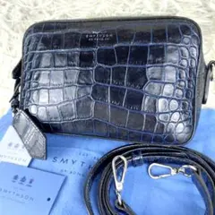 SMYTHSON PANAMA クロコ型押し カメラバッグ ミニショルダーバッグ