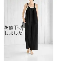 スタイルデリ シボ感生地ギャザーサロペット ブラックのサムネイル