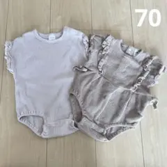 futafuta フリル付きロンパース 70 2点セット