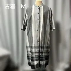 シャツワンピース 長袖 チェック ロング