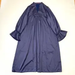 アーバンリサーチ サテン ロングフレアワンピース ネイビー 手洗い可