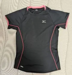 MIZUNO レディース 半袖Tシャツ ブラック×ピンクのサムネイル