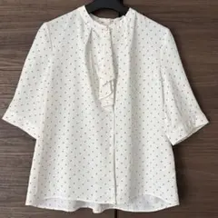 anysis 総柄フリルタイシフォンブラウス　大きめサイズ