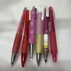 シャープペンシル 6本セット ピンク系おまけ消しゴムとしん
