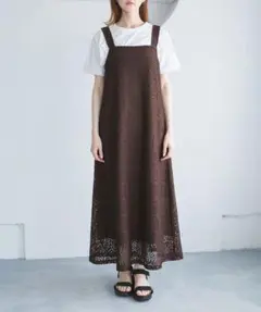 ロペピクニック　レース キャミワンピース ブラウンのサムネイル