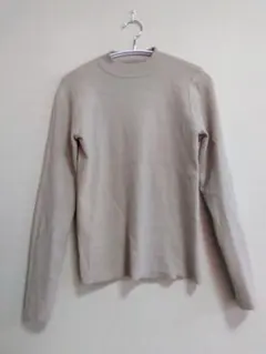 Andemiu ハイネック リブニット ベージュ F きれいめ