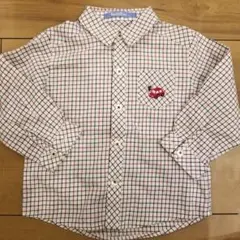 美品familiarチェックシャツ90