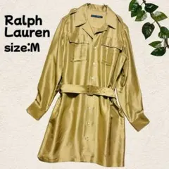 Ralph Laurenシャツワンピース シルク100% シャンパンゴールドM