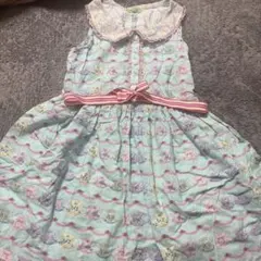 ティーカップ柄ノースリーブワンピース 140