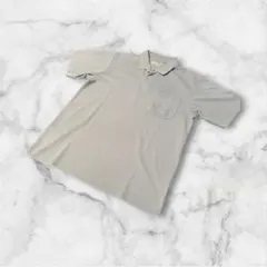 ベージュ ポロシャツ 半袖 胸ポケット付き