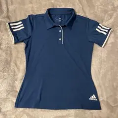 adidas Climalite ネイビー ポロシャツ M レディース テニス