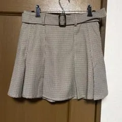 GRL インパンベルト付き千鳥格子柄プリーツミニスカートLサイズ