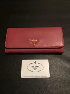 良品 PRADA サフィアーノ メタルバー ピンク 長財布 メタルロゴ - メルカリ