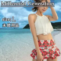 【未使用品】レディース 水着 ビキニ タンキニ レース セパレート Lサイズ