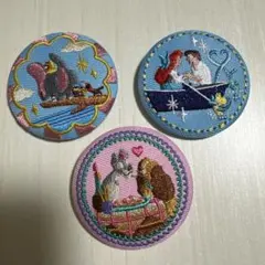ディズニーキャラクターズ　刺繍缶バッチ