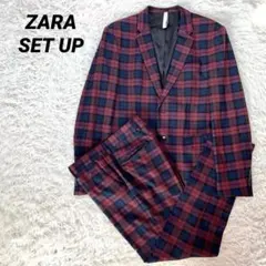 ZARA ザラ カジュアルスーツ M セットアップ ボルドー チェック ドレス