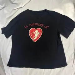 In memory of 天使 ハート プリント Tシャツ