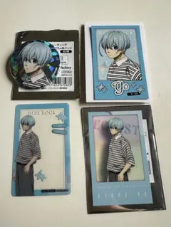 ブルーロック ラウンドワンコラボ ミニフォトカード 缶バッジ 氷織羊 4点セット
