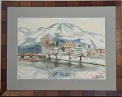 (仮）」油絵　F6号 冬景色 ☆伊藤伊八☆「 伊藤若冲 約縦52 日本の名画 （F6サイズ）（紐・フック付） 菊花流水図 絵画