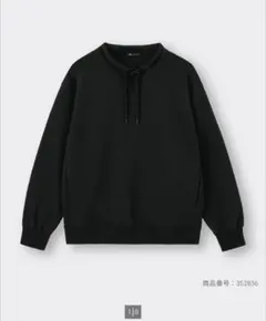 GU ヘビーウェイトスウェットスタンドカラープルオーバー ブラック XL