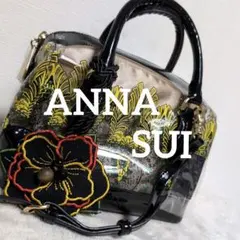 di1 ANNA SUI 2way レディース 花柄 ショルダーバッグ 黒