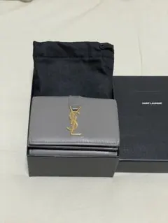 SAINT LAURENT グレー 三つ折り財布