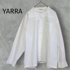 美品✨【YARRA/ヤラ】ノーカラーシャツ 綿 コットン100% 日本製 フリー