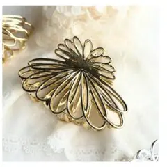 フラワー バンスクリップ ヘアクリップ ゴールド 華やかで上品