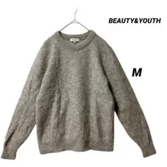 美品 BEAUTY&YOUTH アルパカ80 ふんわりニット M ライトベージュ