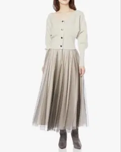 本日限定値下げ　snidel チュールコンビクロップドニットワンピース