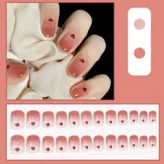 【新品】ネイルチップ 24枚 ピンク シンプル 韓国 推し活 成人式 結婚式