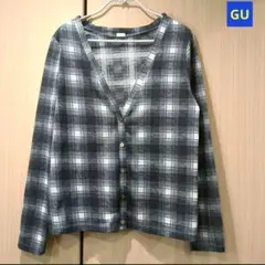 【GU】薄手カーディガン　チェック柄