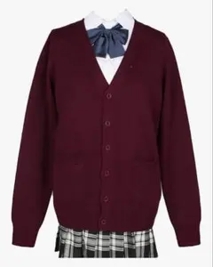 制服カーディガン 赤