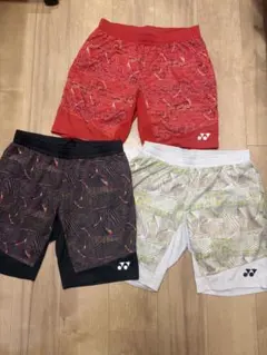 YONEX 幾何学模様　ハーフパンツ　バドミントン　L テニス ヨネックス ハーフパンツ 3枚セット 幾何学模様 テニス バトミントン L