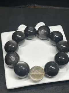 【パンダの工房】天然石パワーストーンオブシティアンルチル巨大粒ブレスレット