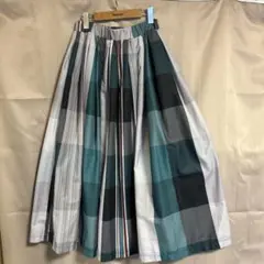 チェック柄 フレアスカート ロング丈のサムネイル