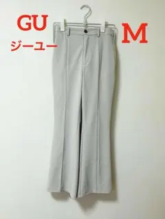 GU ジーユーカジュアルパンツ カットソーカラーフレアスラックス M