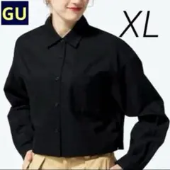 GU カラークロップドシャツ XL ブラック ⭐️未使用⭐️