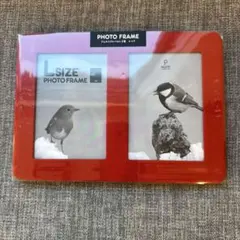 Lサイズ レッド 2窓フォトフレーム
