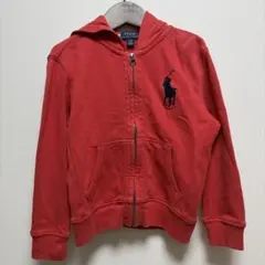 ラルフローレン　4/4T ジップパーカー　赤　ビックポニー