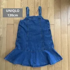 UNIQLOデニムキャミソールワンピース130cm 両サイドポケット付き
